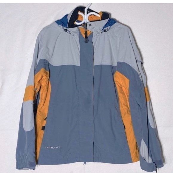 Columbia Blue Grey Orange Convert Fall Spring Hiking Jacket M - Picture 16 of 16